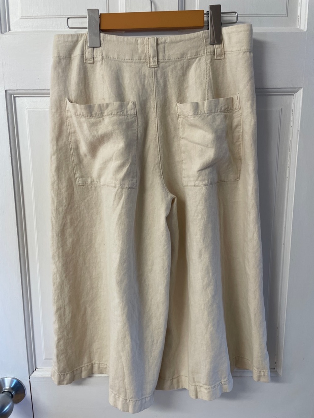 Anthropologie Pilcro Cargo Culottes Linen Blend Cream shorts women’s size 0 - Picture 7 of 15